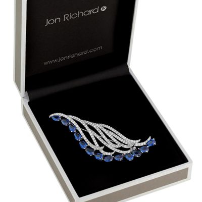 Blue crystal harp brooch